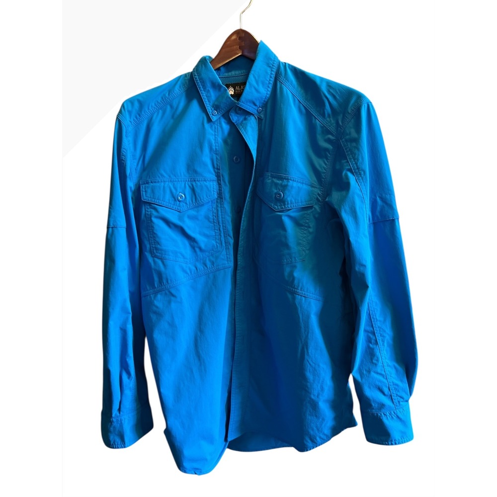 Alaskan Hardgear Men's Blue Button‎ Down Long Sleeve Shirt M